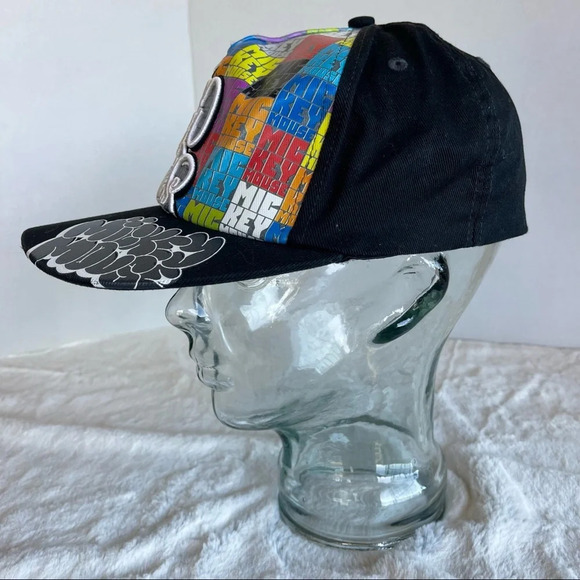 Disney Parks Mickey Mouse Graffiti Street Wear Hip Hop Cotton Elastic Hat Adult - Picture 4 of 13